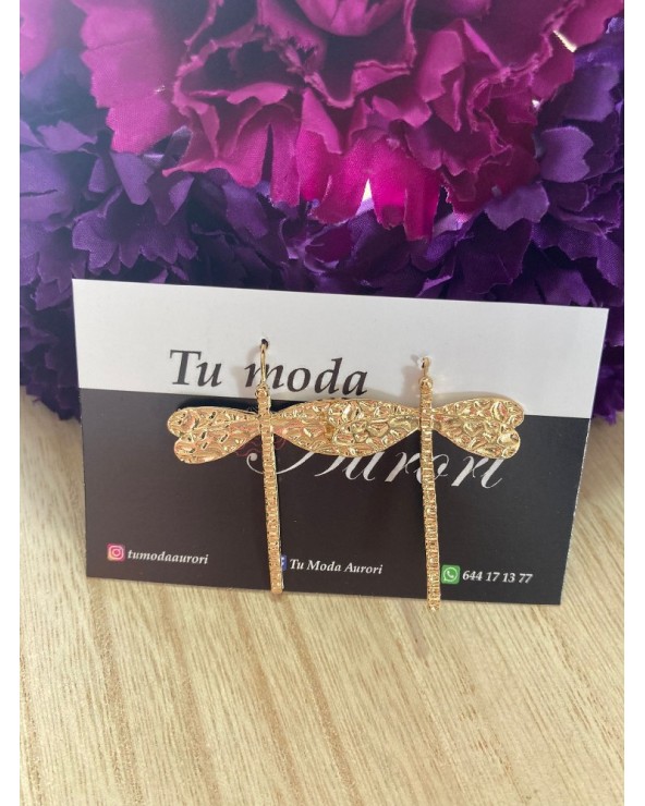 1031 Dorado Pendientes Libelula