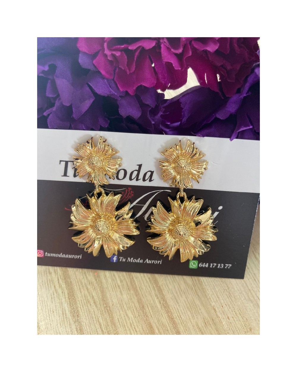 1037 Dorado Pendientes Azow