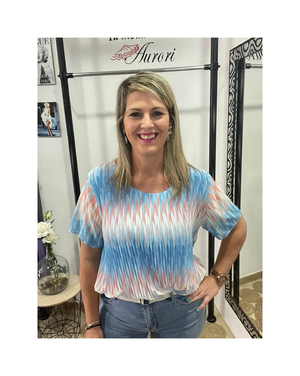 1163 Azul Blusa Mijas