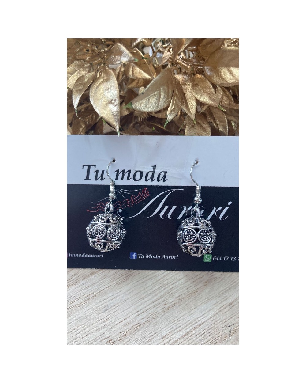 1493 Plata Pendientes Arabia