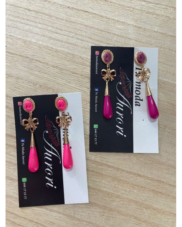 1515 R. Fucsia Pendientes Coral