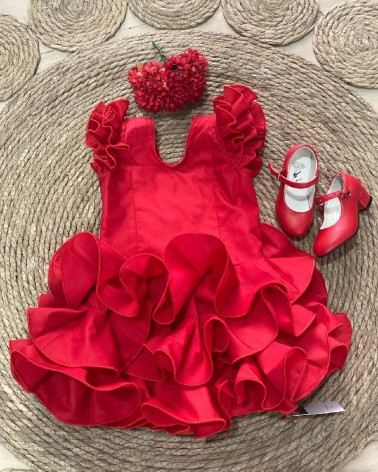 1561 Rojo Vestido Marisol Liso 2