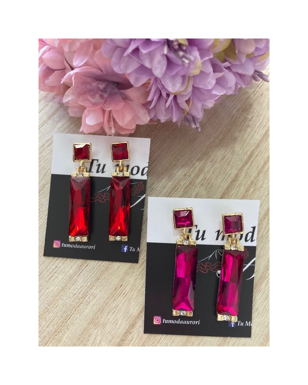 1617 Rojo Pendientes Elegance