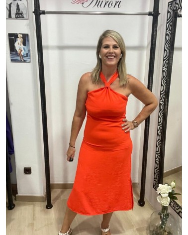 1776 Naranja Vestido Corbata