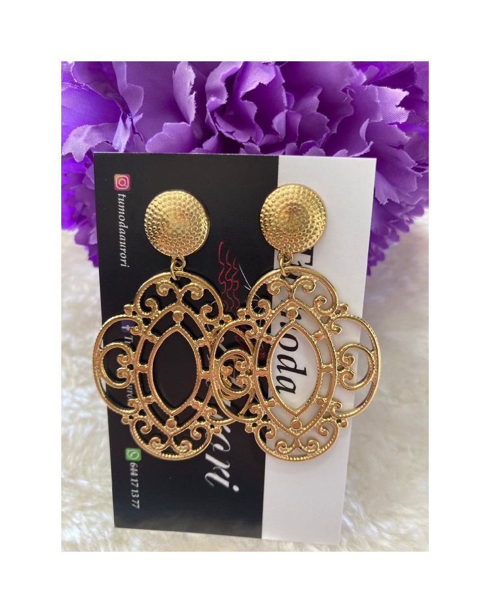 1842 Dorado Pendientes Linami