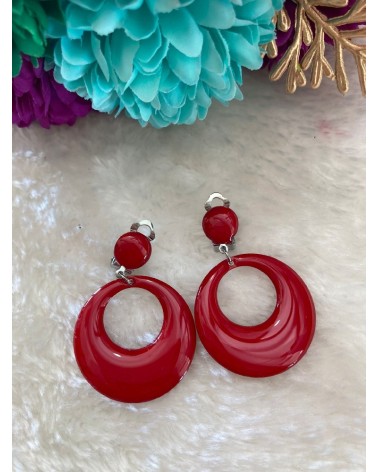 1865 Rojo Pendientes Rejoneo