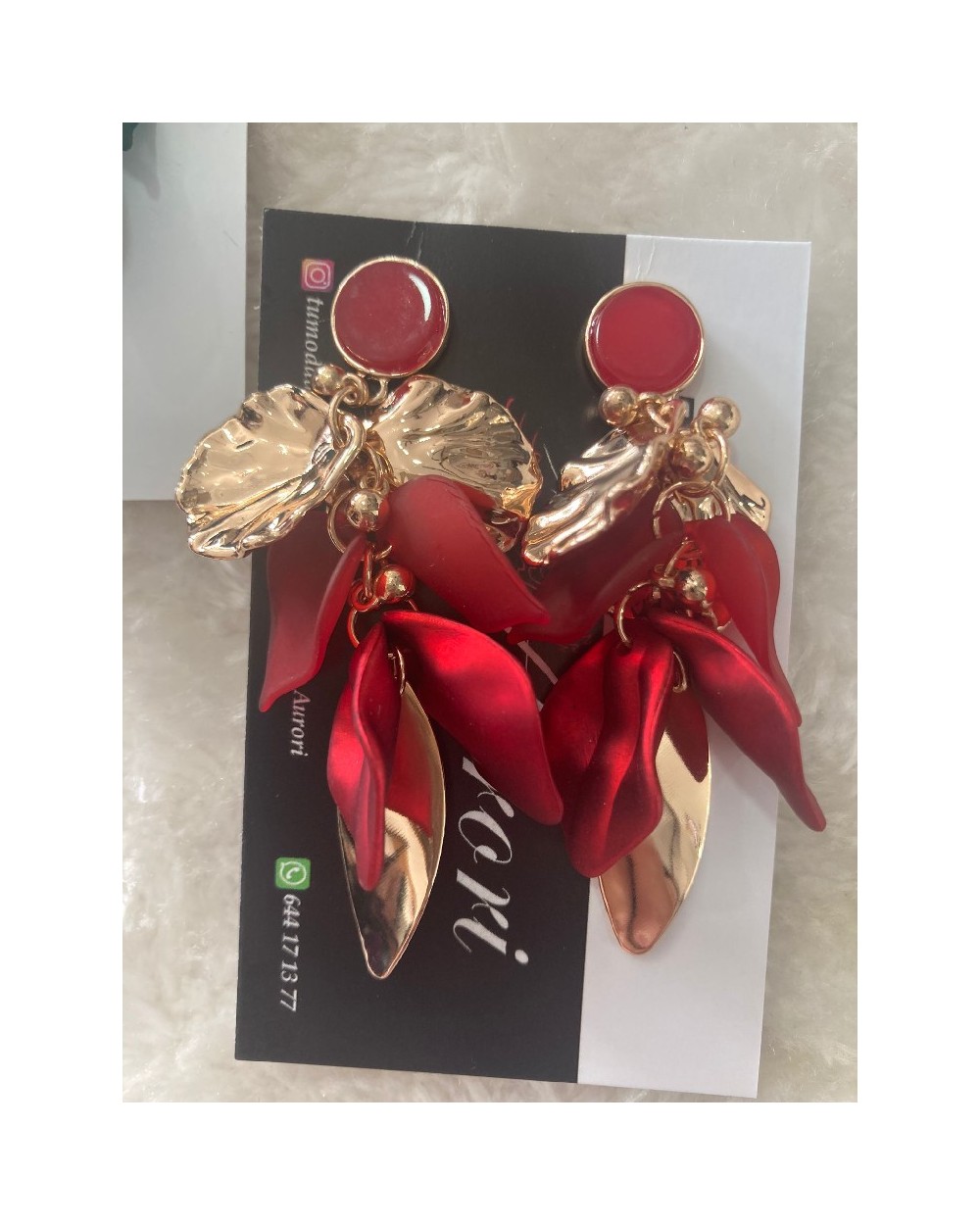 2398 Rojo Pendientes Yailin