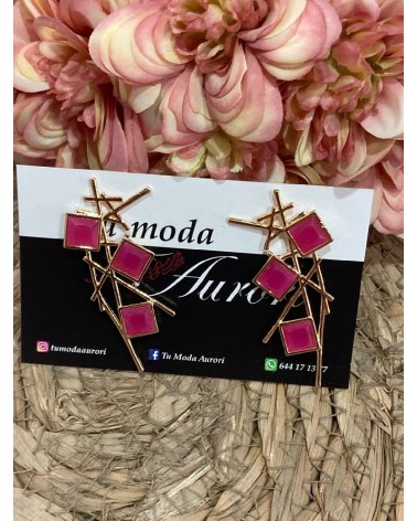 240 R. Fucsia Pendientes Asimetrico