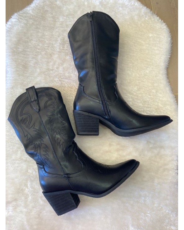 2562 Negro Botas Cowboy