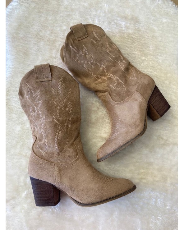 2564 Beige Botas Vaquera