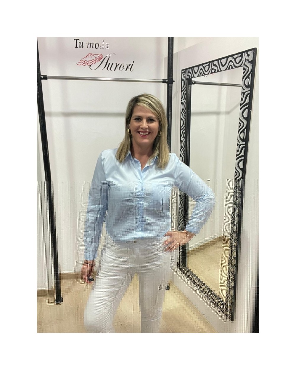 3086 Celeste Camisa Fashion