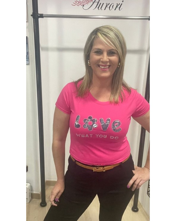 3293 R. Fucsia Camiseta What Love