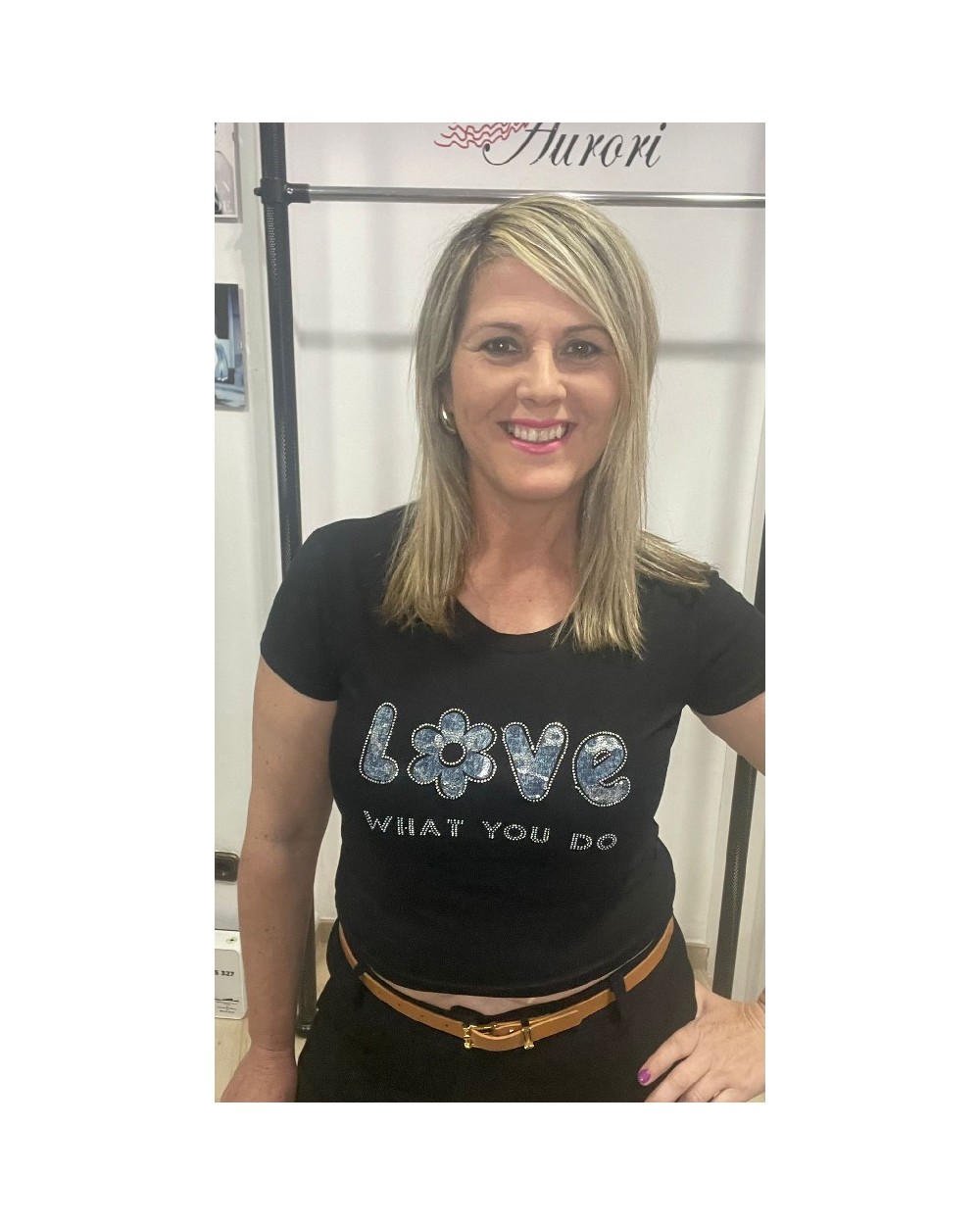 3294 Negro Camiseta What Love