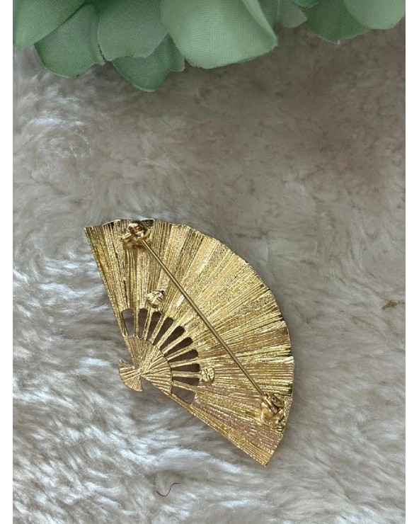 3368 Dorado Broche Abanico Plis