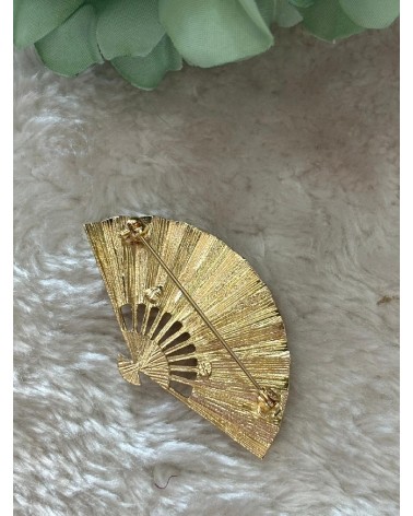 3368 Dorado Broche Abanico Plis