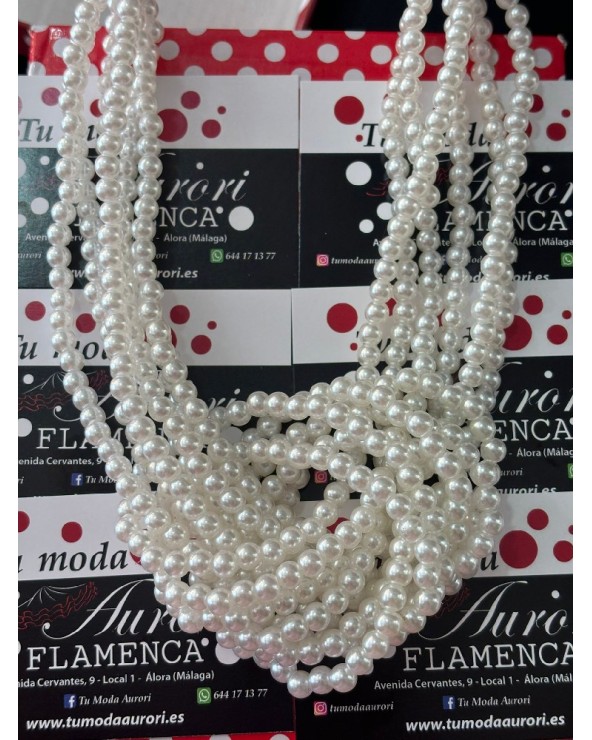 4110 Blanco Collar Perlas