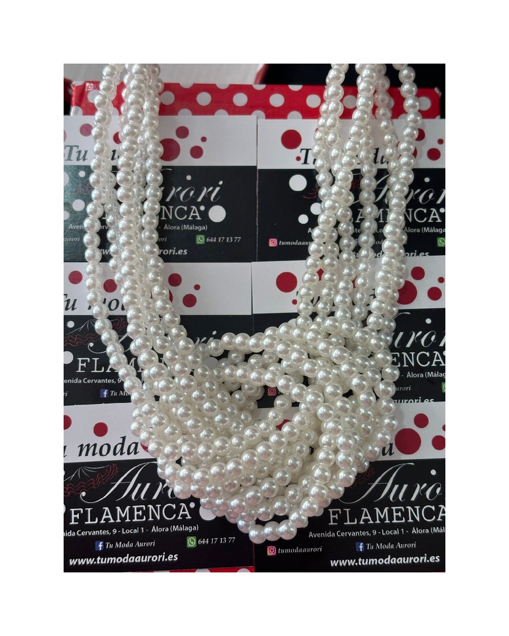 4110 Blanco Collar Perlas