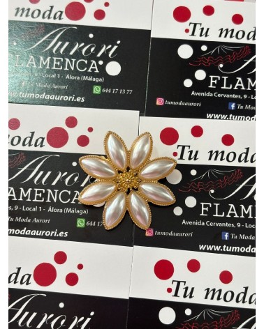 4116 Dorado Broche Flor Perlada