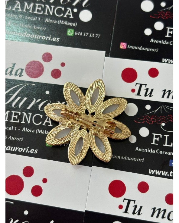 4117 Dorado Broche Flor Perlada