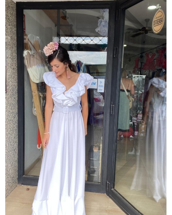 4198 Blanco Vestido Candelaria