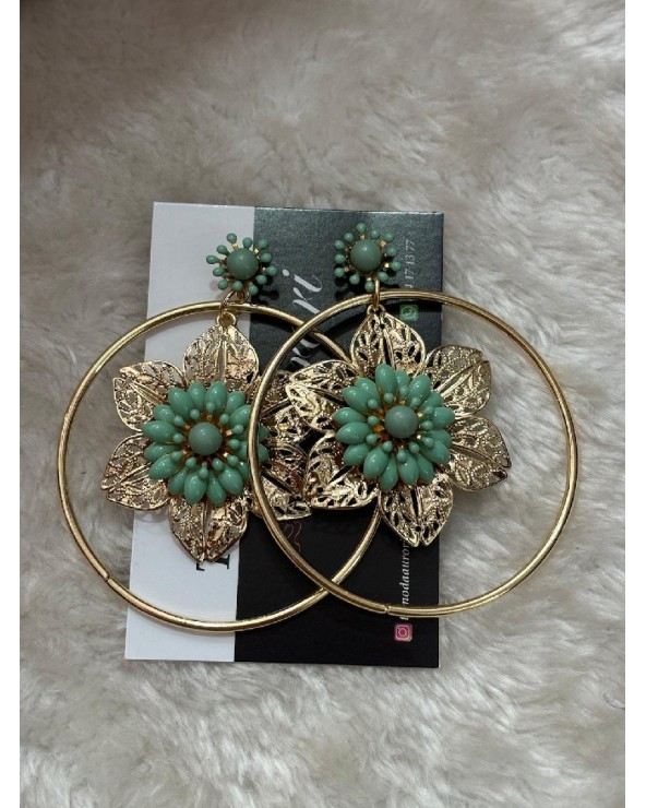 4221 V. Agua Pendiente Aro Flor