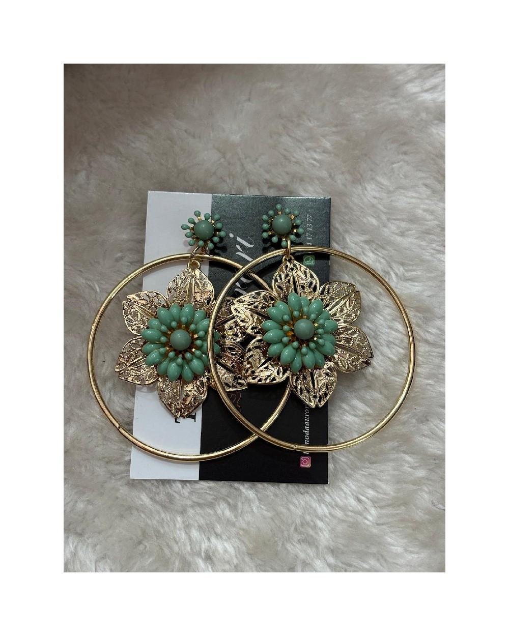 4221 V. Agua Pendiente Aro Flor