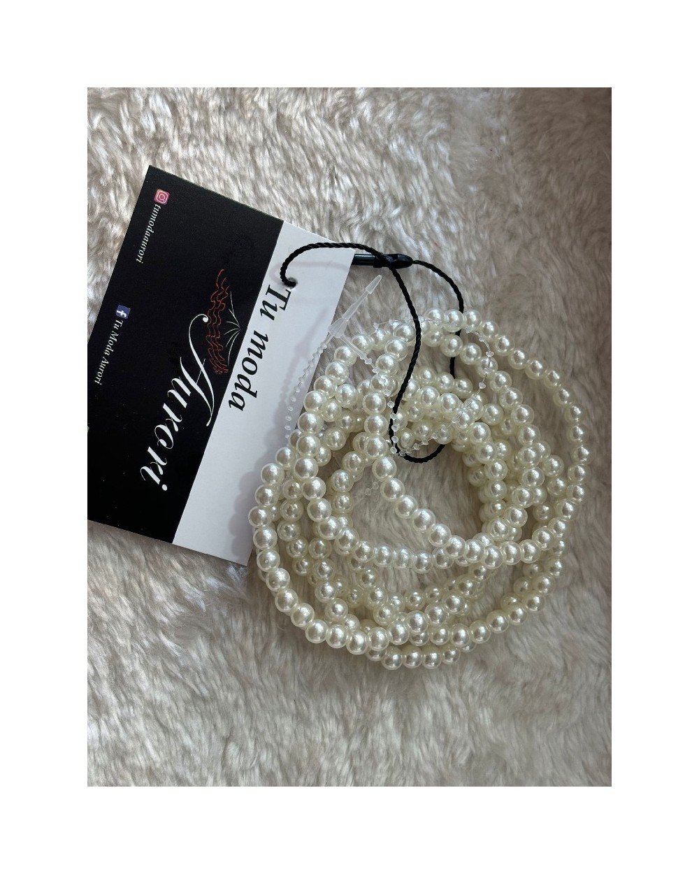 4286 Blanco Pulsera 7 perlas