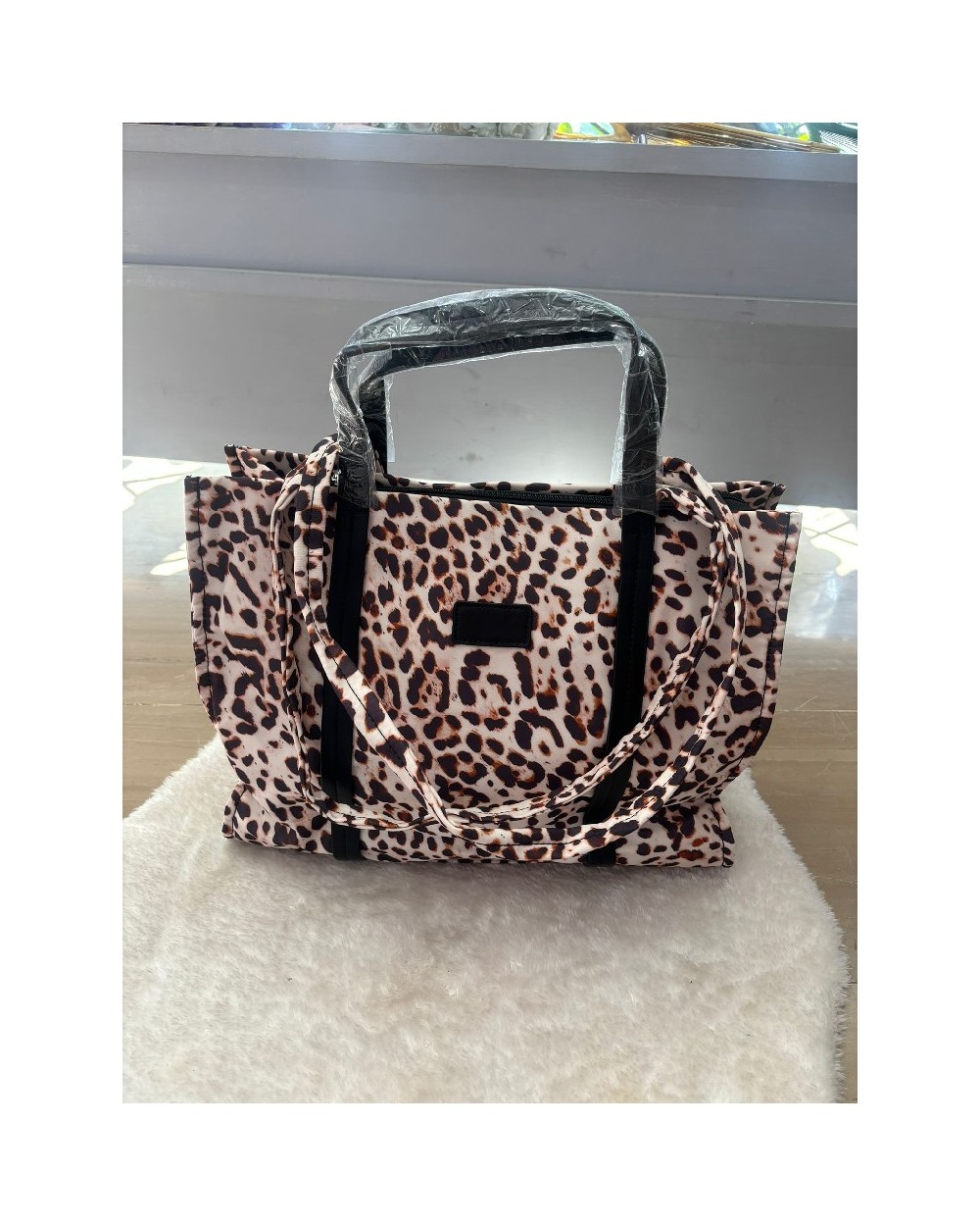 4337 Beige Bolso Print