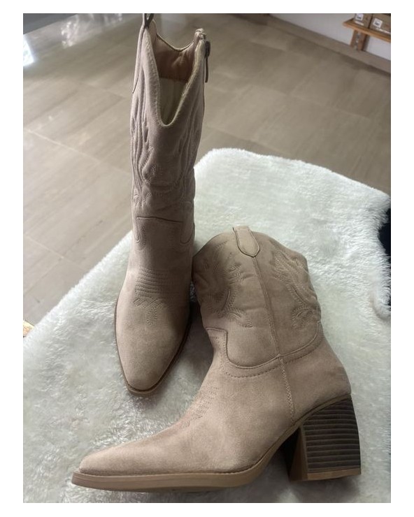 4399 Beige Botas Vaquera