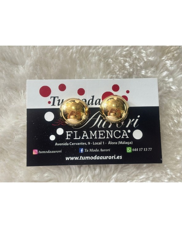 4409 Dorado Pendientes Media Bola