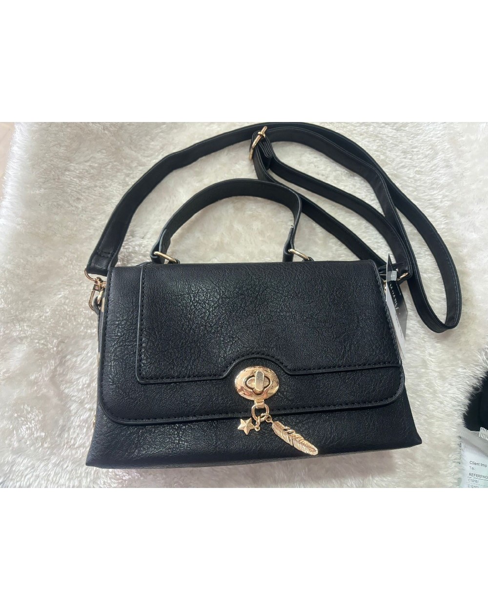 4457 Negro Bolso Pluma