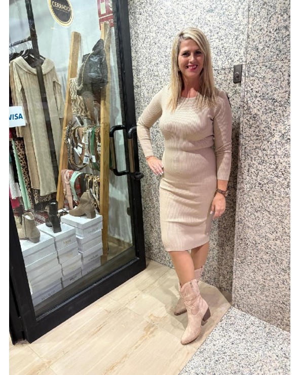 4480 Beige Vestido Cuelli