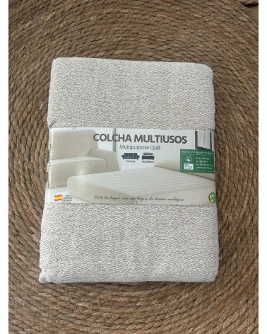 4613 Beige Colcha Quil 3 Plazas