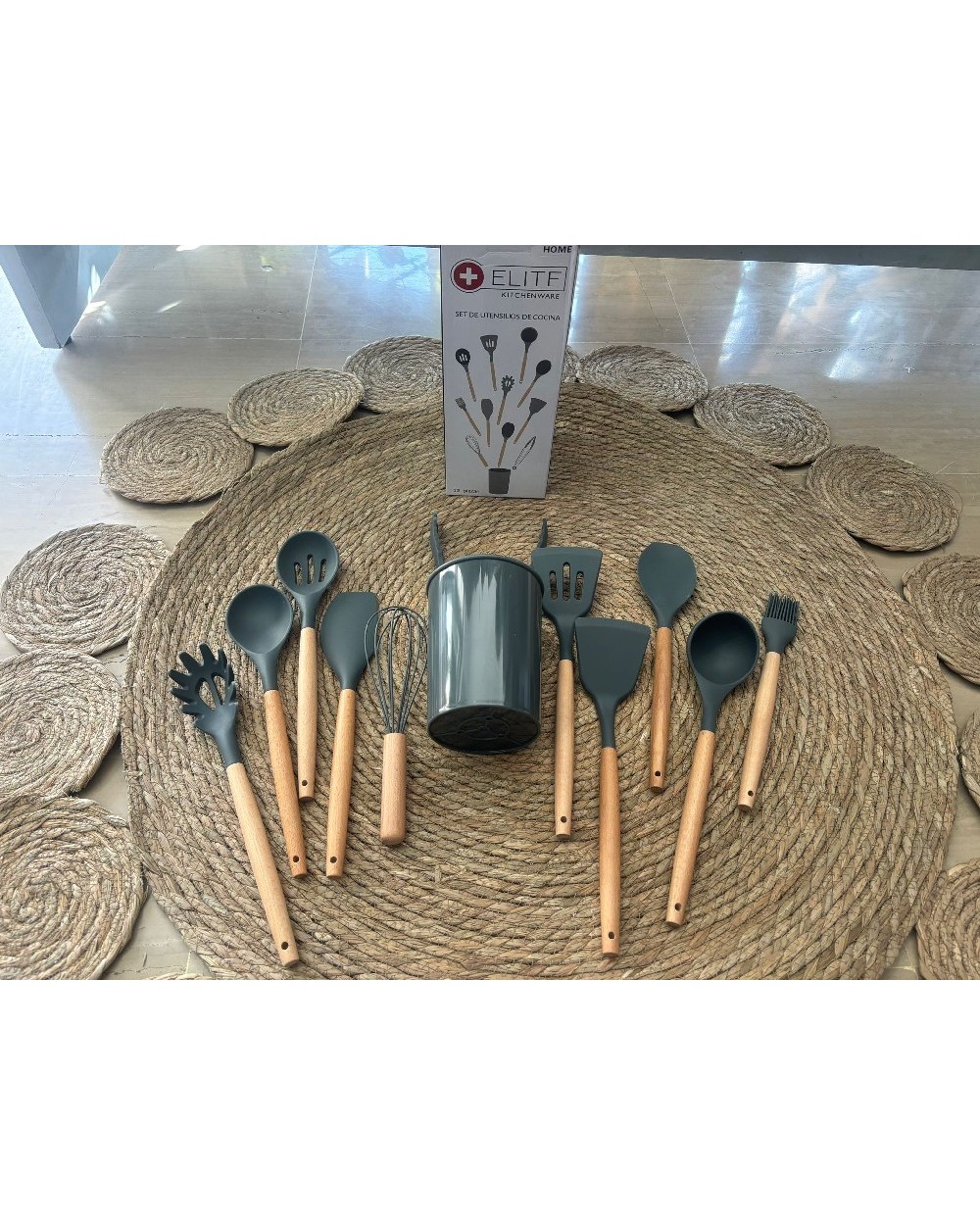 4616 Gris Set Utencilios Elite