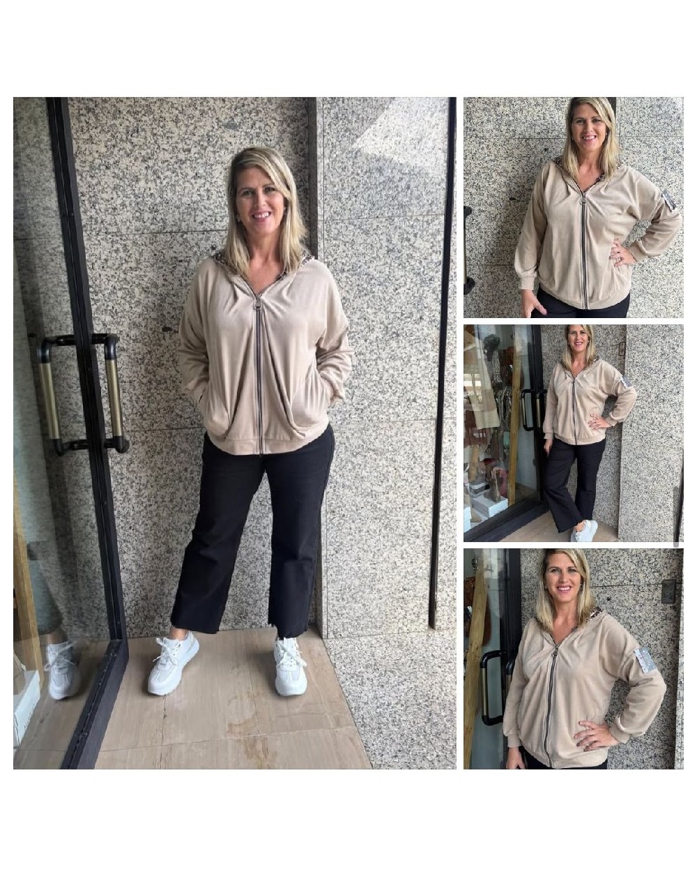 4701 Beige Sudadera Vincenza