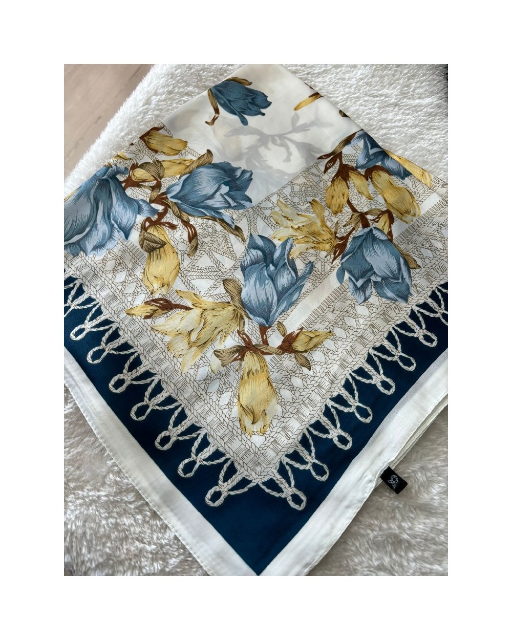 4897 Azul Pañuelo Flores