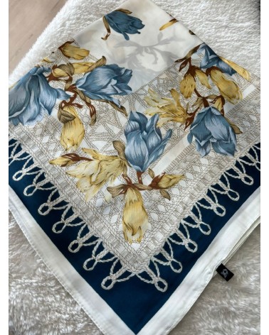 4897 Azul Pañuelo Flores