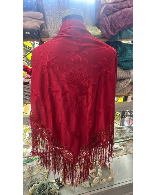 4929 Burdeo Manton Bordado Liso