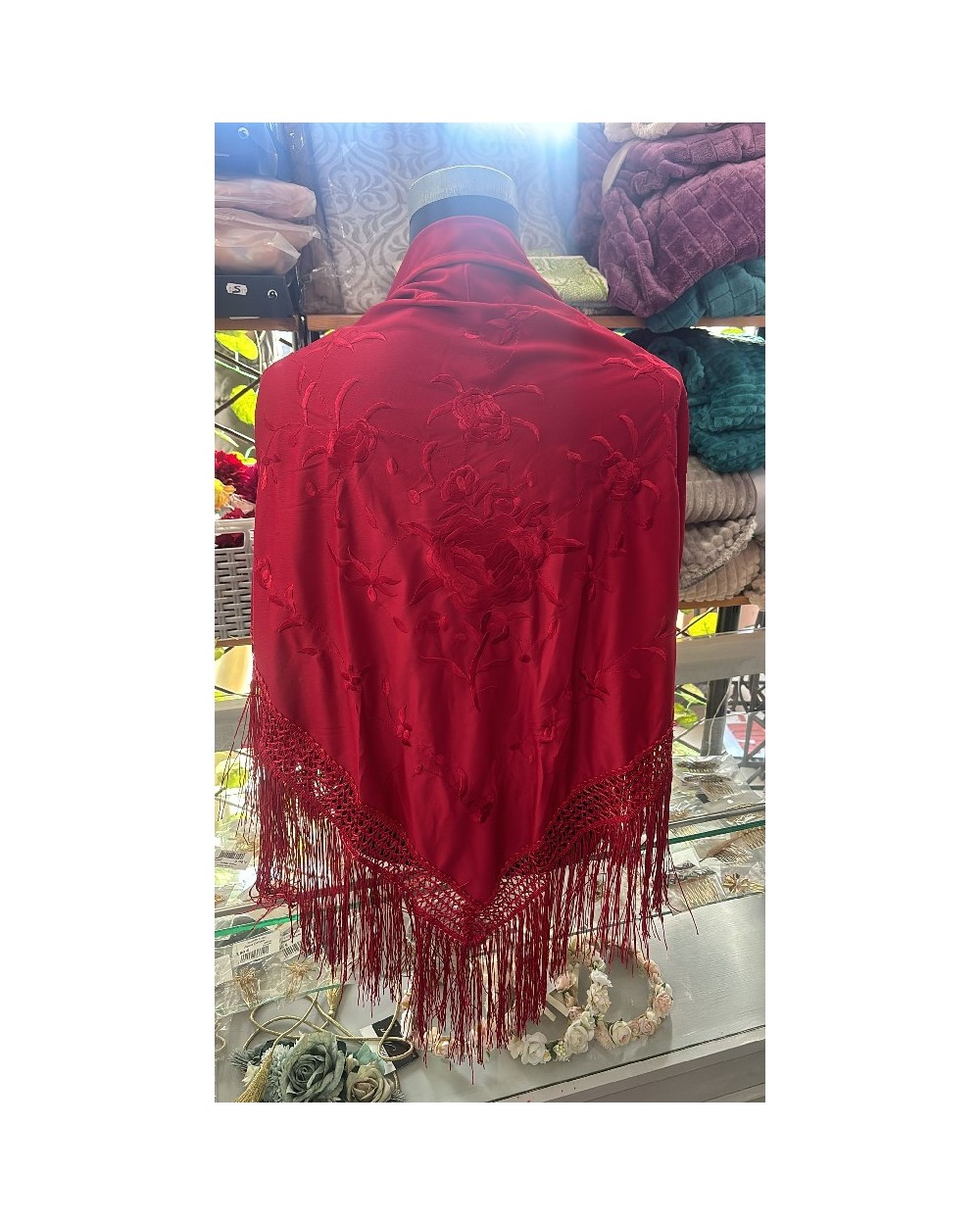 4929 Burdeo Manton Bordado Liso