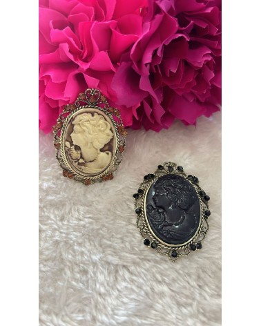 4967 Negro Broche Camafeo Grande