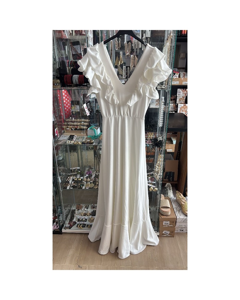 5062 Blanco Vestido Anastasha Flamenca