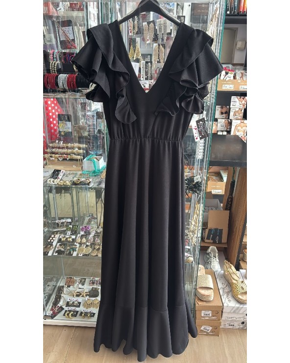 5063 Negro Vestido Anastasha Flamenca