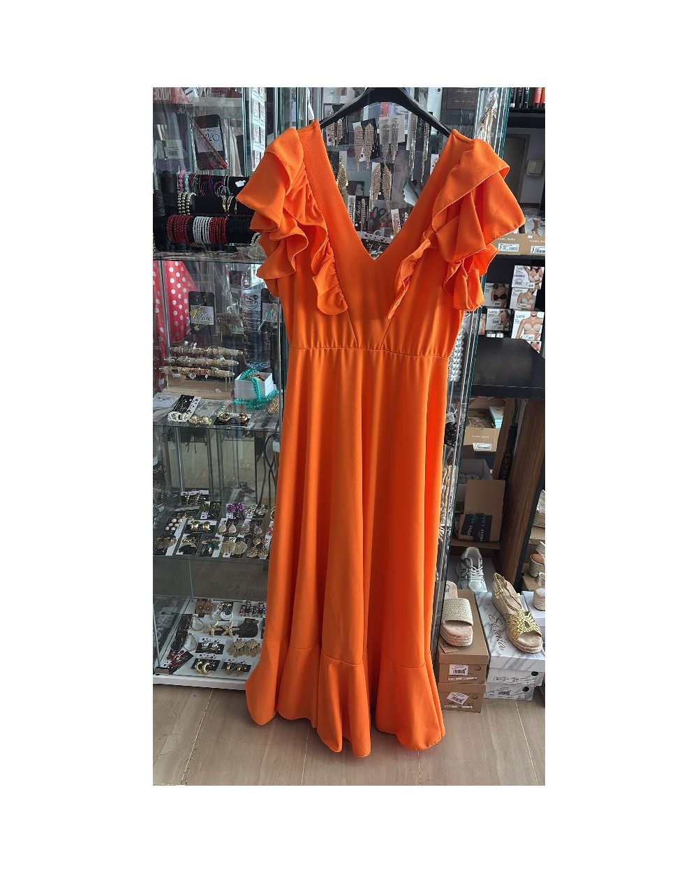 5064 Naranja Vestido Anastasha Flamenca