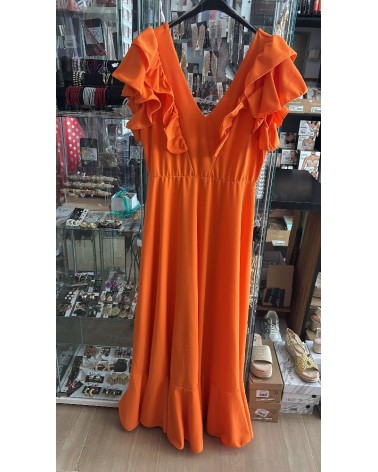 5064 Naranja Vestido Anastasha Flamenca