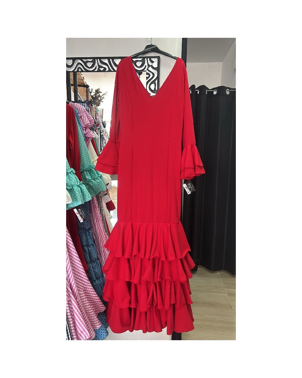 5071 Rojo Vestido Carla Flamenca