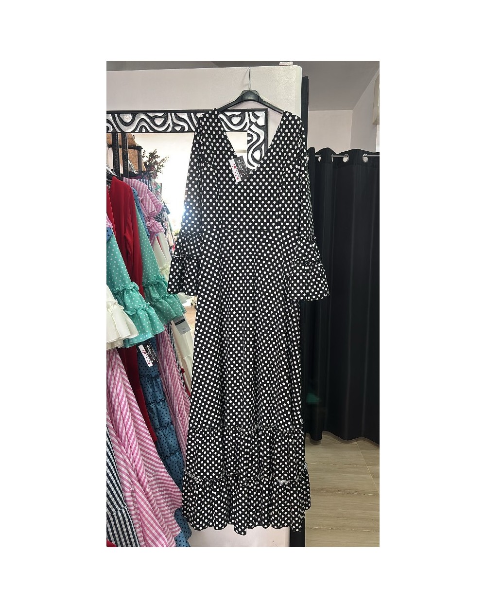 5072 Negro Vestido Carlotas Flamenca