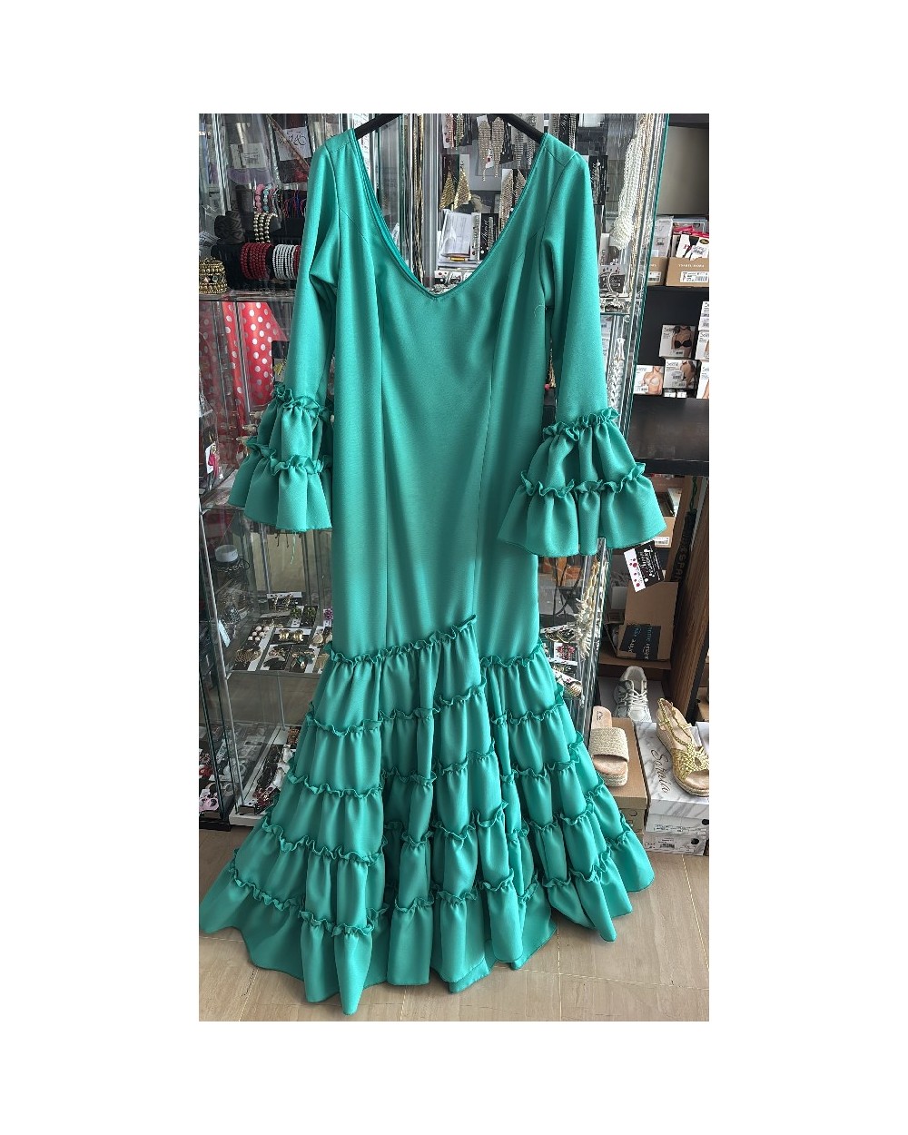 5073 V. Agua Vestido Subida Flamenca