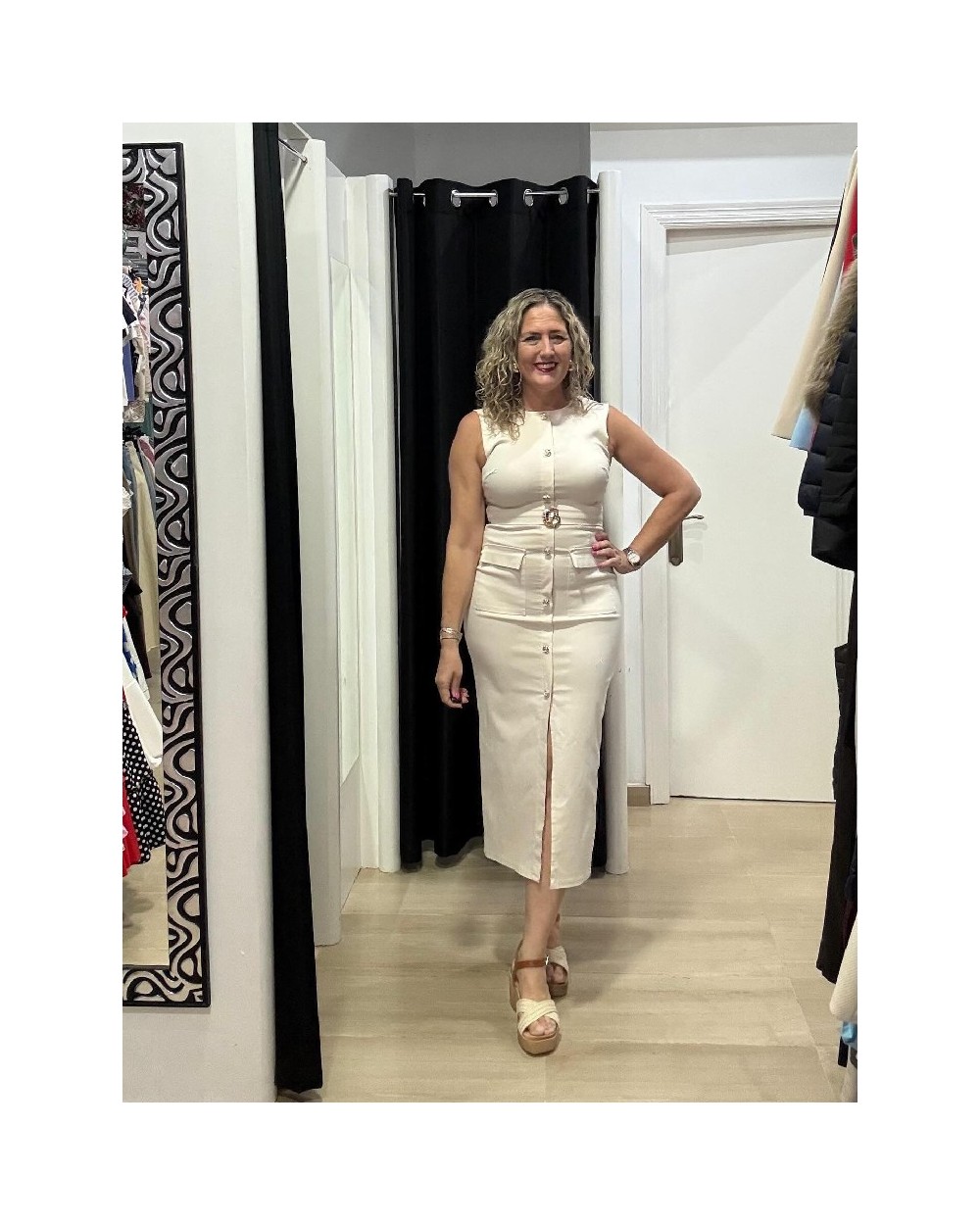 5076 Beige Vestido Katia