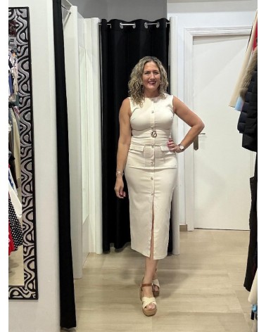 5076 Beige Vestido Katia