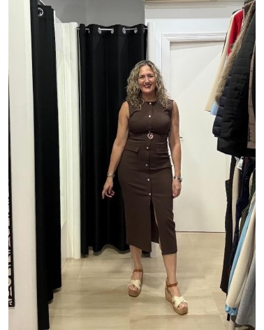 5077  Chocolate Vestido Katia